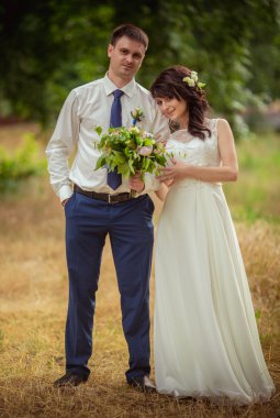 Gelin ve damat düğün gününde