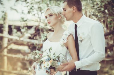 Gelin ve damat düğün gününde