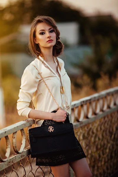 Bohemian girl in spring garden — Stock Photo, Image