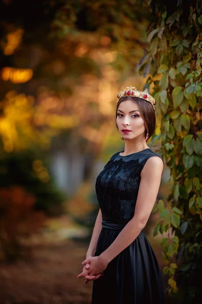 Mulher bonita em coroa de jóias — Fotografia de Stock