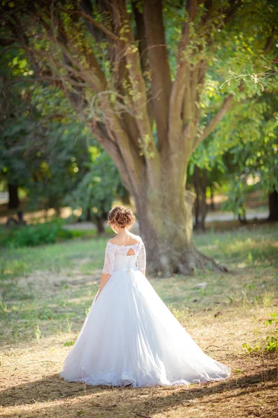 Güzel romantik gelin Park — Stok fotoğraf