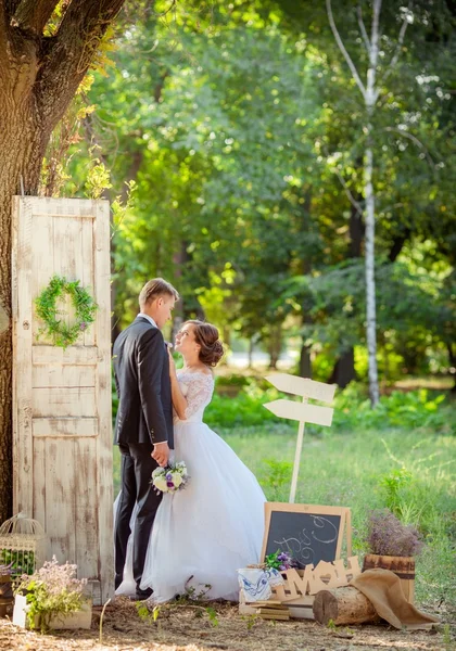 Novia y novio felices — Foto de Stock