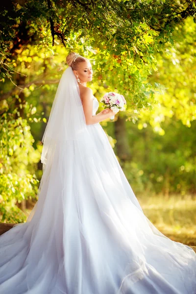 美丽的新娘在公园 — 图库照片