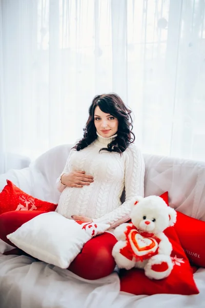 Pregnant Woman at baby shower — Stock Photo, Image