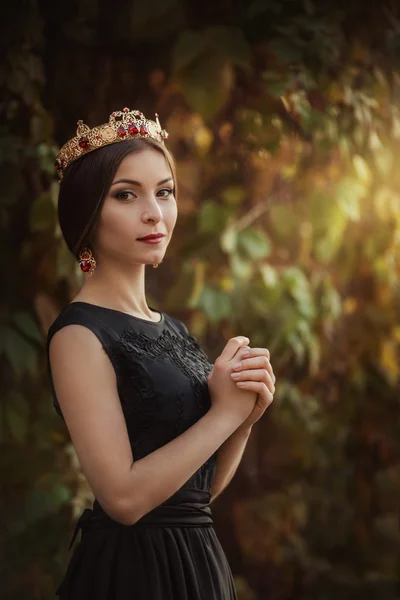 Mulher bonita em coroa de jóias — Fotografia de Stock