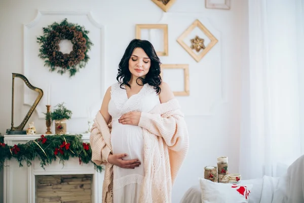 Mulher grávida no chuveiro do bebê — Fotografia de Stock