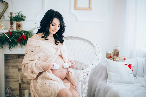 Kobieta w ciąży na baby shower — Zdjęcie stockowe