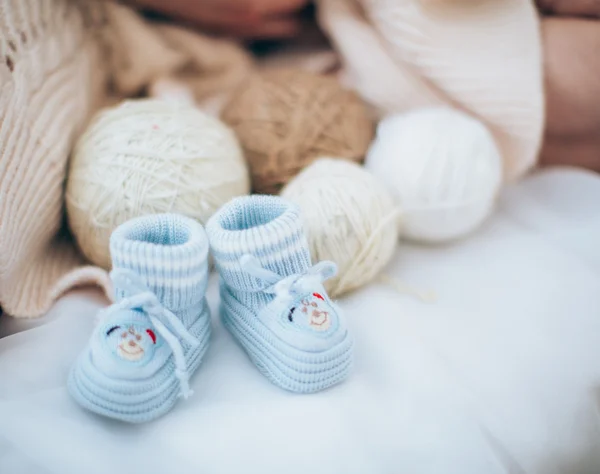 Blue baby booties — Stock Photo, Image