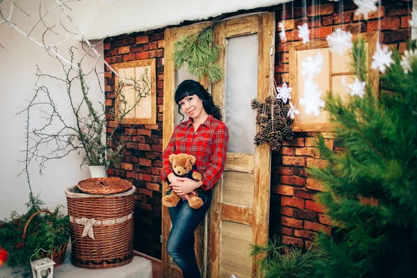 Noel arifesi kadına — Stok fotoğraf