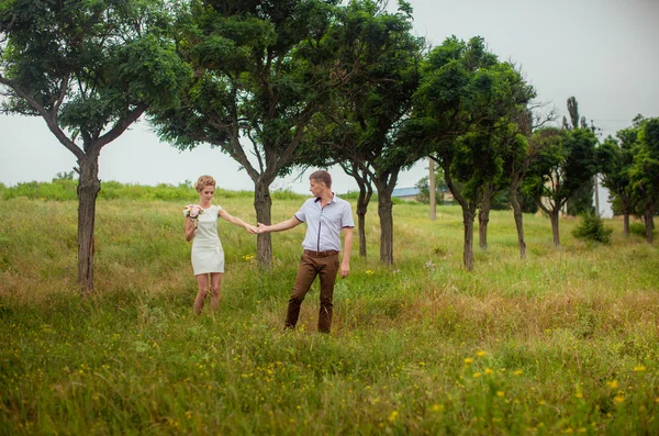 Felice sposa e sposo — Foto Stock