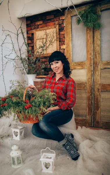 Mujer en vacaciones de Navidad —  Fotos de Stock