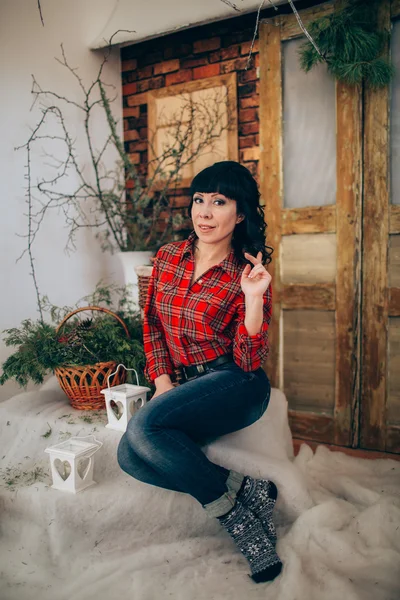 Noel tatili kadına — Stok fotoğraf