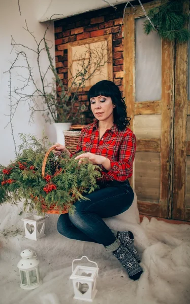 Woman at Christmas holiday — Stock Photo, Image