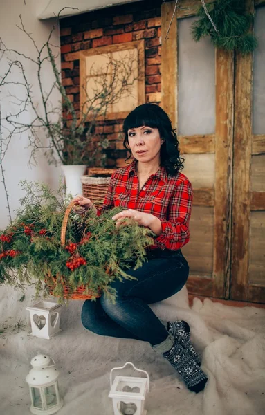 Woman at Christmas holiday — Stock Photo, Image