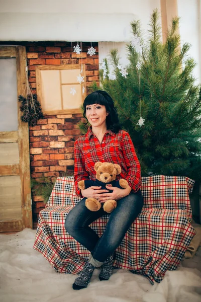 Woman at Christmas holiday — Stock Photo, Image