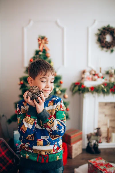 Boy at christmas eve — Stock Photo, Image