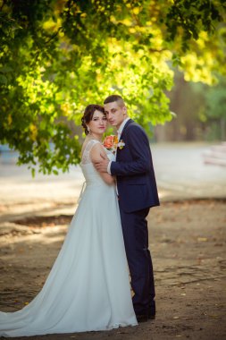 Gelin ve damat düğün gününde