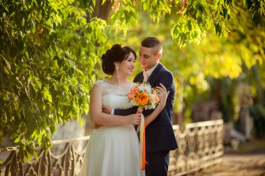 Gelin ve damat düğün gününde