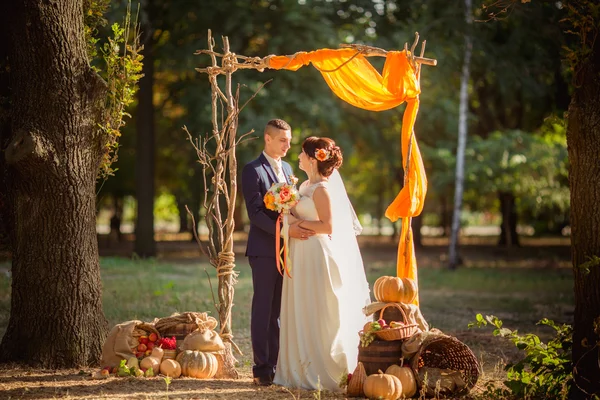 Mariée et marié le jour de leur mariage — Photo