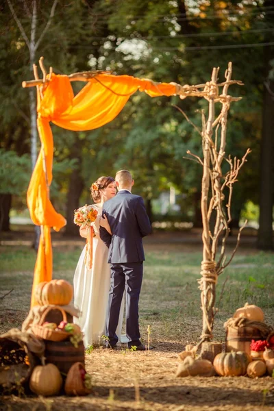 Brud och brudgum på deras bröllopsdag — Stockfoto