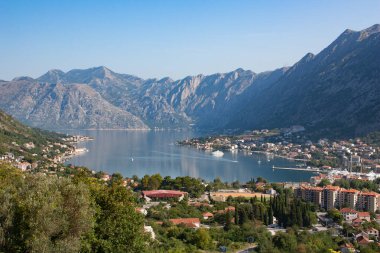 Bay of Kotor in Montenegro and walled old city. general view