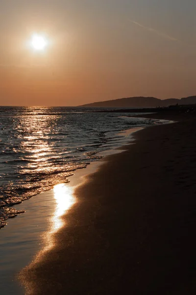 Montenegro Tijdens Schemering Bij Zonsondergang Had Een Fel Goudgeel Licht — Stockfoto