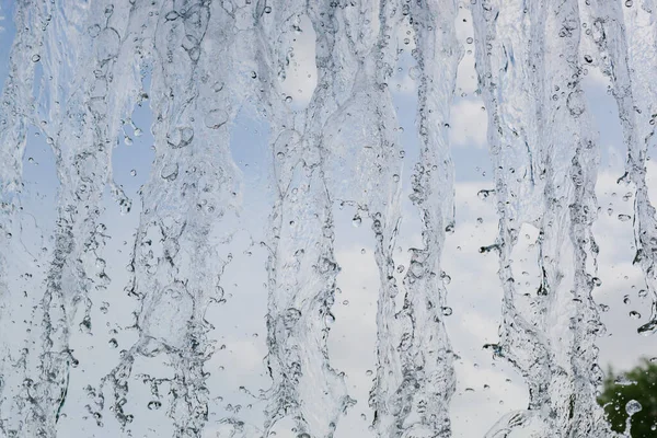 View Falling Water Waterfall Blue Sky Beautiful Texture Frozen Water — ストック写真