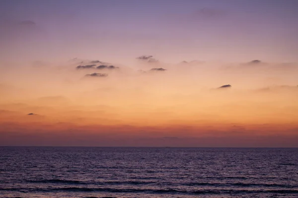 Прекрасний Захід Сонця Над Морем Або Океаном Яскраві Які Кольори — стокове фото