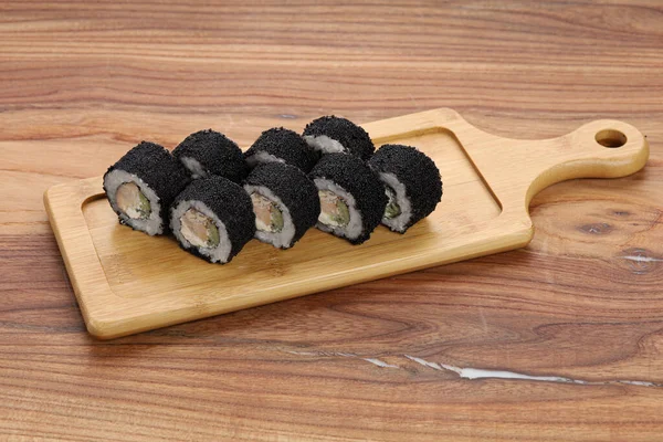 Jogo Sushi Tábua Madeira — Fotografia de Stock