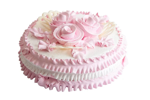粉红色的圆蛋糕 — 图库照片