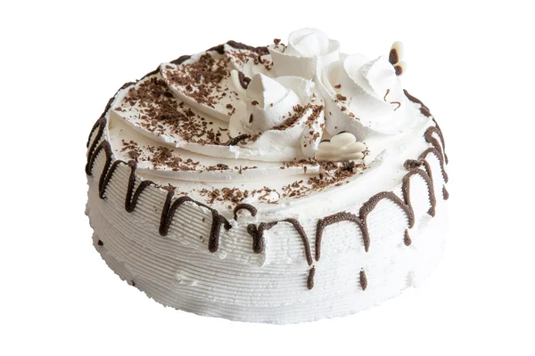 Λευκό, στρογγυλό κέικ — Φωτογραφία Αρχείου