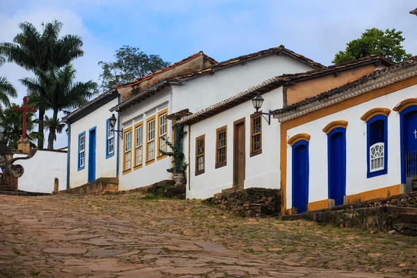 Straten van de historische stad Tiradentes, Brazilië — Stockfoto