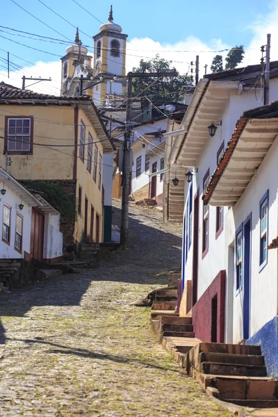 Straßen der historischen Stadt ouro preto brasilien — Stockfoto