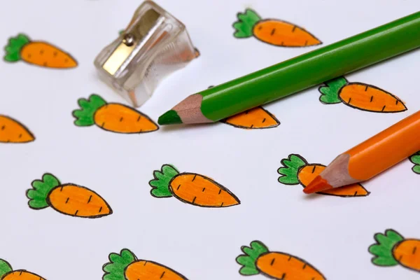 Desenho com cenouras — Fotografia de Stock