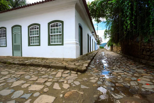 Utcán, a történelmi város, Paraty, Brazília — Stock Fotó