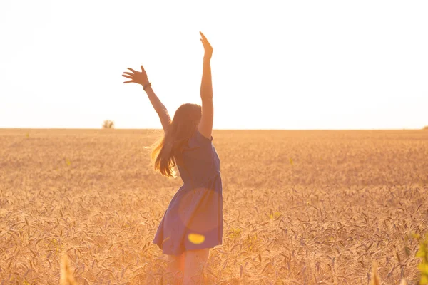 Girl at the field — Stock Photo, Image