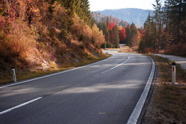 Krásná Krajina Horská Cesta Silnice Horách Rakouska Autum — Stock fotografie