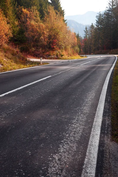 Bela Paisagem Estrada Montanha Estrada Nas Montanhas Áustria Autum — Fotografia de Stock