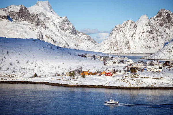 Krásný Výhled Průvodce Reine Norways Lofoten Islands Norwa — Stock fotografie