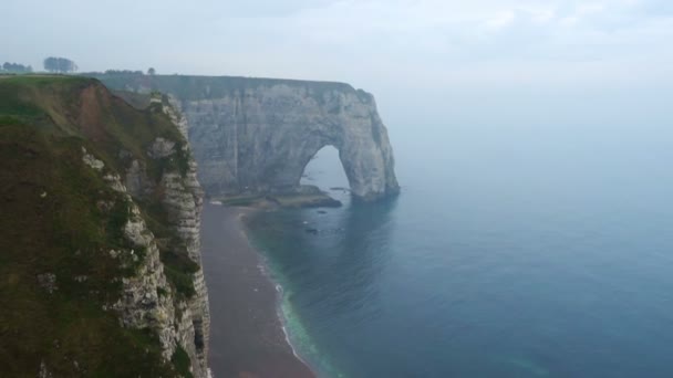 Felsklippen Und Meer Etretat Normandie Frankreich — Stockvideo