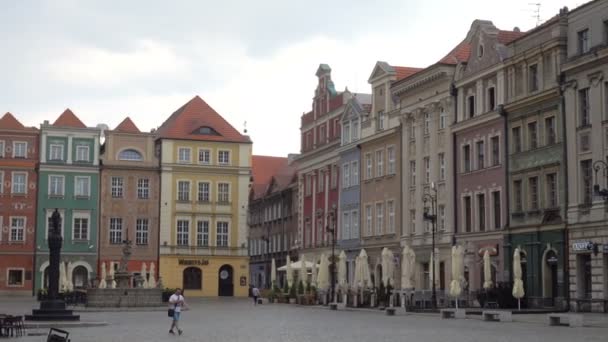 Poznan Poland Juli 2017 Över Stora Torget Rynek Polska Staden — Stockvideo