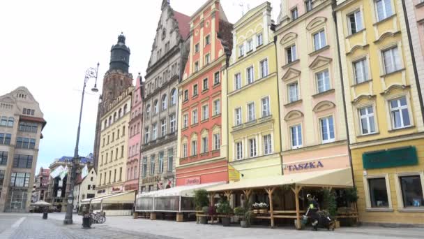 Wroclaw Polónia Julho 2017 Visão Praça Principal Rynek Cidade Polonesa — Vídeo de Stock