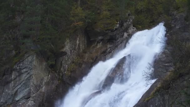 Utsikt Över Krimml Vattenfall High Tauern National Park Salzburg Österrike — Stockvideo