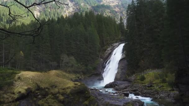 Вид Водопады Криль Национальном Парке Хай Таль Австрия — стоковое видео