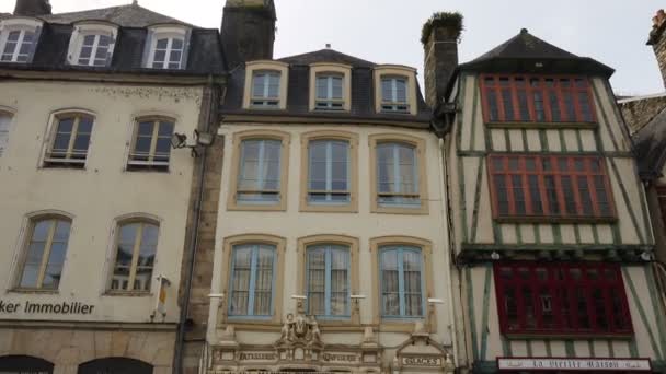 Morlaix France April 2018 Streets Beautiful Colombage Houses Famous City — 图库视频影像