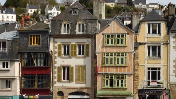 Morlaix France April 2018 Streets Beautiful Colombage Houses Famous City — 图库视频影像