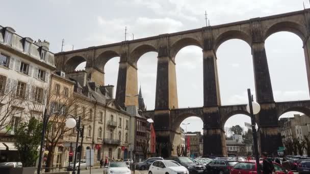 Morlaix Frankrijk April 2018 Straten Prachtige Colombage Huizen Van Beroemde — Stockvideo