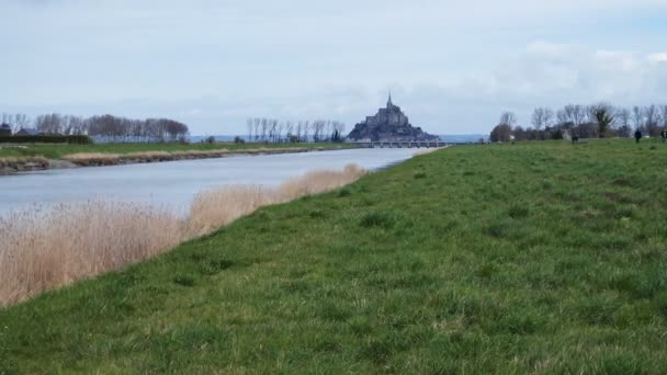 Blick Auf Mont Saint Michel Normandie Frankreich — Stockvideo