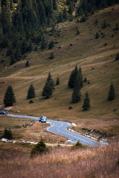 Yaz Gezisi Güzel Bir Manzara Dağ Yolu Manzarası Transalpina Romanya — Stok fotoğraf