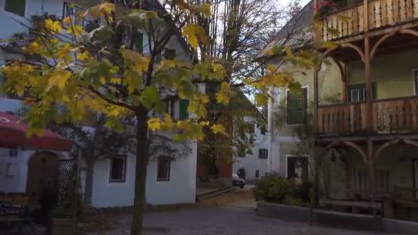 Bad Goisern Austria October 2019 Empty Streets Small Austrian Mountain — Stock Video